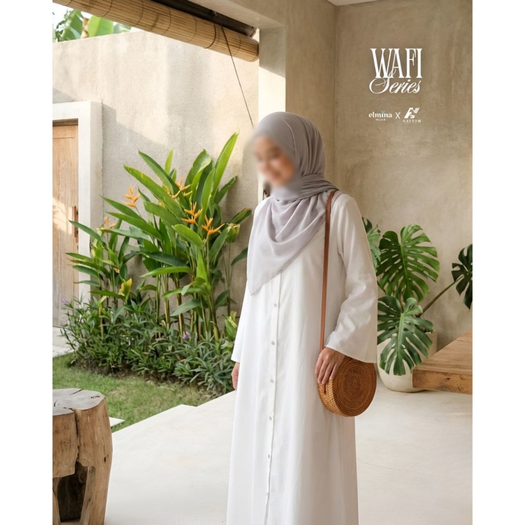 Elmina Hijab - Sarimbit Wafi Series Off White - Image 2